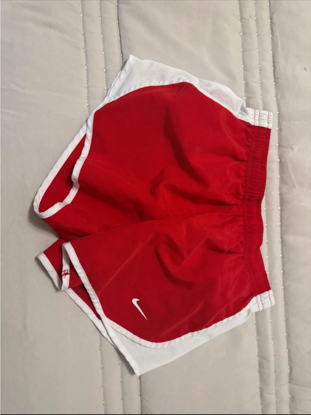 Nike Red & White Girls' Athletic Shorts